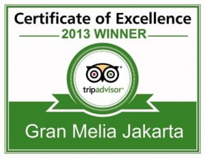 Certificate of Excellence Gran Melia Jakarta