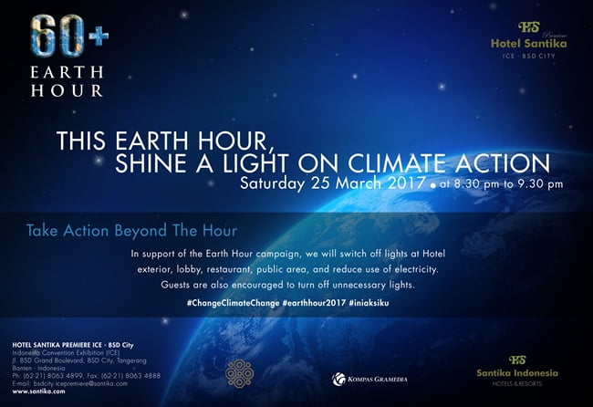 Hotel Santika Premiere ICE – BSD City Peringati Earth Hour 2017