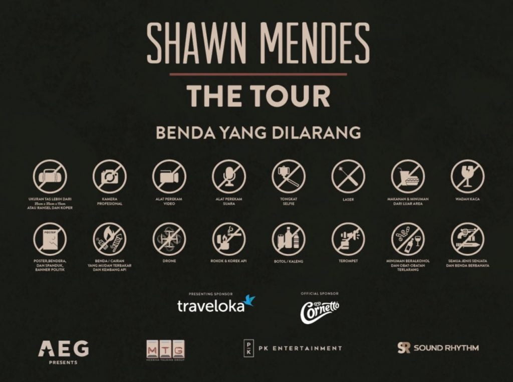 benda dilarang shwan Mendes sentul