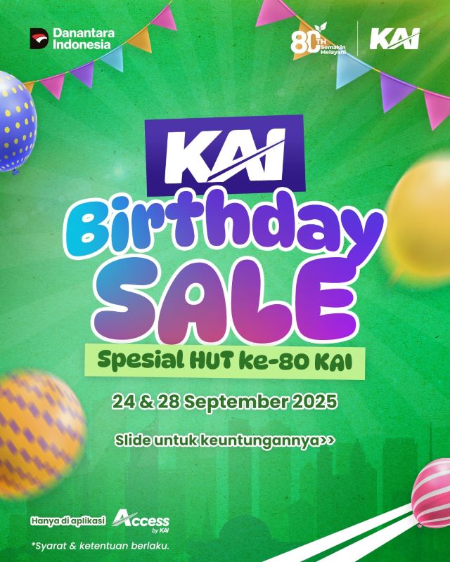 HUT ke-80 KAI, Siapkan Berbagai Promo Tiket Kereta 3 80thn2