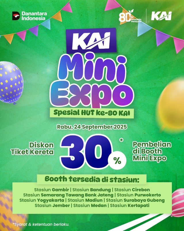 HUT ke-80 KAI, Siapkan Berbagai Promo Tiket Kereta 4 80thn3