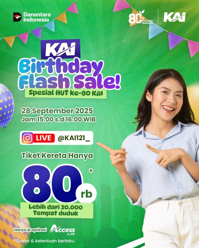 HUT ke-80 KAI, Siapkan Berbagai Promo Tiket Kereta 5 80thn4