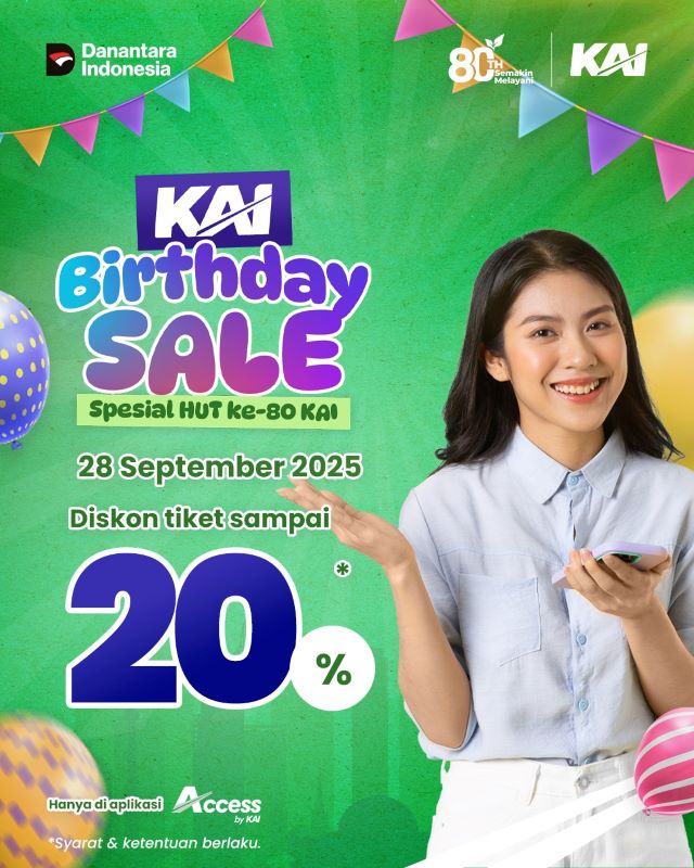 HUT ke-80 KAI, Siapkan Berbagai Promo Tiket Kereta 6 80thn5